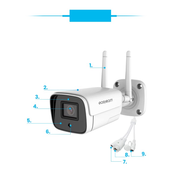 OUTLET_1: Kamera IP EasyCam tuba zewnętrzna WiFi IR 30m Tuya 5MP EC-5T2IR