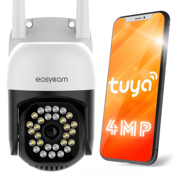 OUTLET_2: Kamera IP EasyCam obrotowa zewnętrzna WiFi LED 25m Tuya 4MP EC-4PT12L16IR