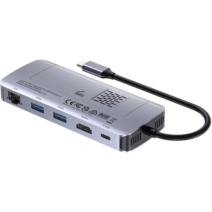 Unitek D1120A01 Aktywny Hub USB-C 10 Gbps, Obudowa na dysk M.2, HDMI